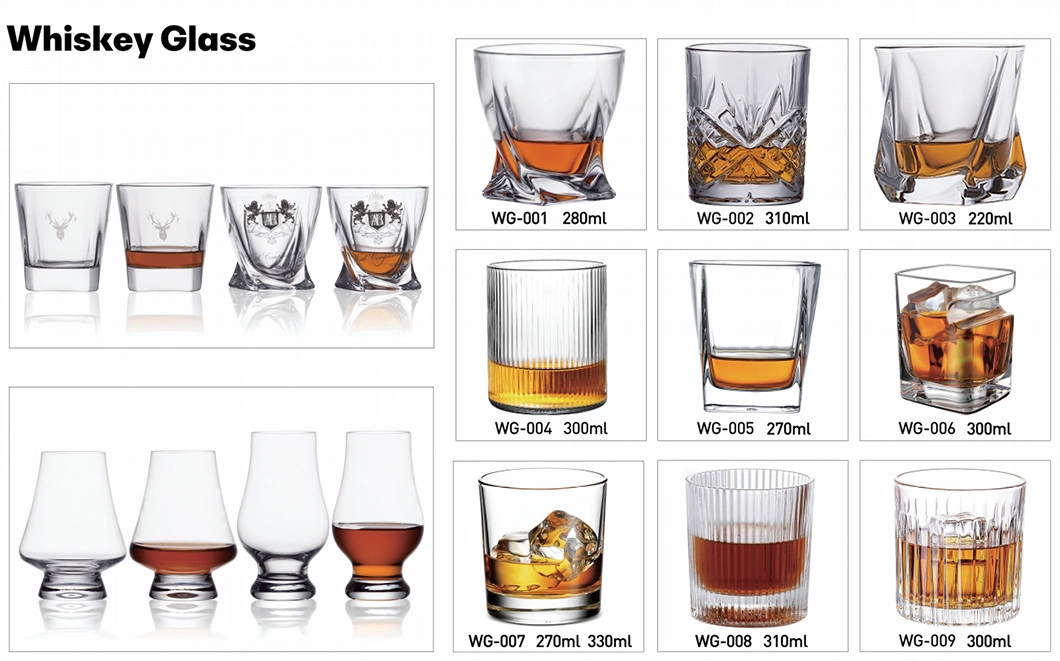 Wholesale 10oz 300ml Old Fashioned Crystal Drinking Tasting Shot Tumbler Glassware Cup Barware Round Rock Whiskey Glass for Whisky Cocktail Liquor Wine Beer