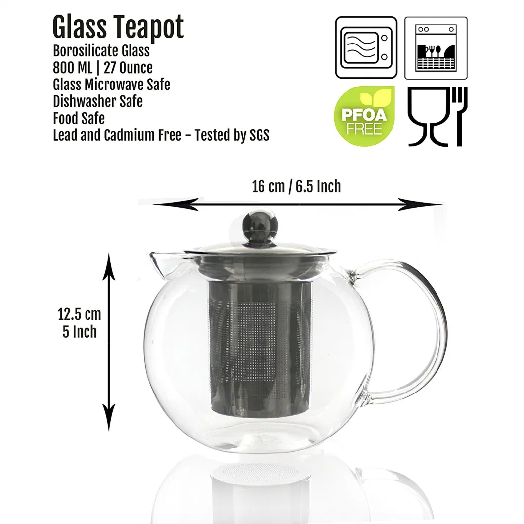 High Borosilicate Clear Glass Water Cold Glasspot Beverage Juice Glasspotwith Handle and Lid