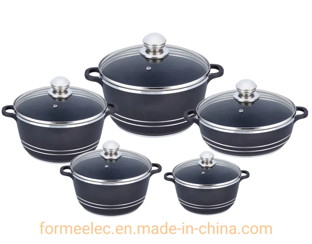 12PCS Cookware Set Fry Pan Casserole Set Aluminum Die-Cast Kitchenware Granite Stewpot