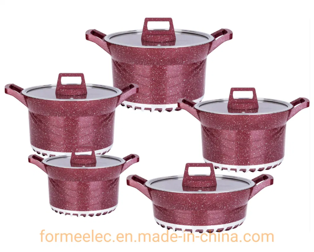 Marble 6PCS Cookware Set 32cm 36cm 40cm Casserole Set Aluminum Stewpot